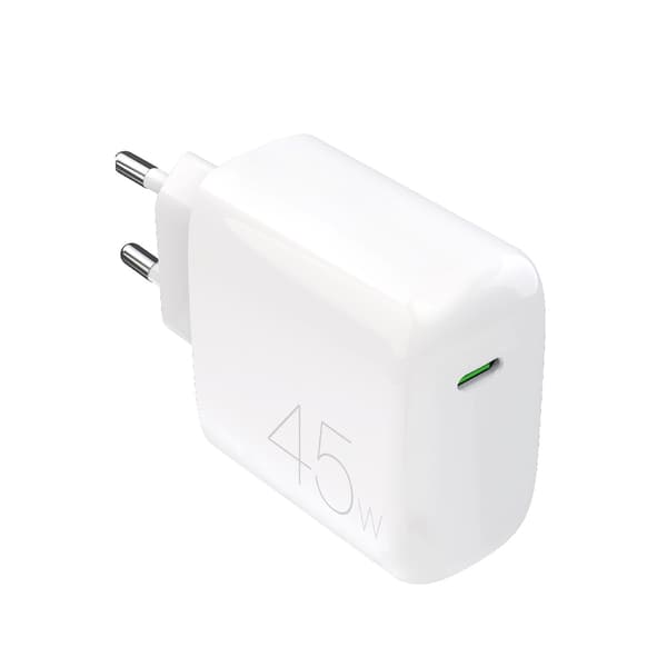 Kompakt USB-C 45W vægoplader - hvid