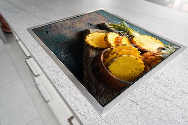 GLASSKYDDSPLÅT FÖR SPIS 70x52 ANANAS