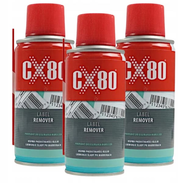 CX80 ETIKETFJERNER Flydende spray til fjernelse af klistermærker, klæbemiddelfjerner 150 ml x 3