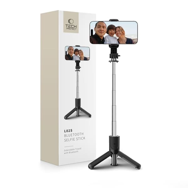 Selfiekeppi Bluetooth-jalusta jopa 72 cm - musta