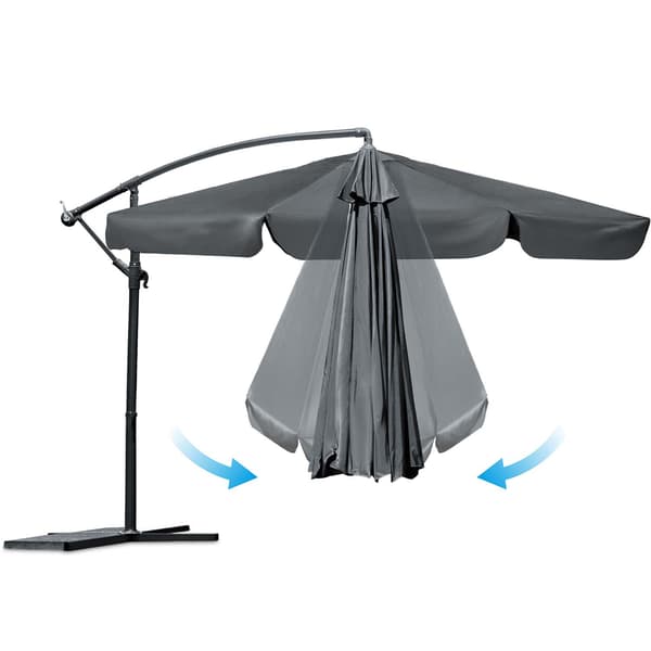 Hopfällbart trädgårdsparasoll, 8 segment, 350 cm, med lock, Plonos PL-881