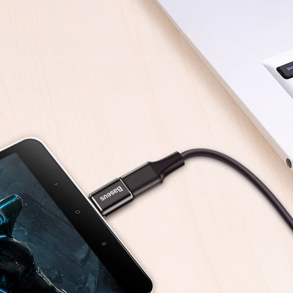 Mini Micro USB - USB-C -sovitin - musta