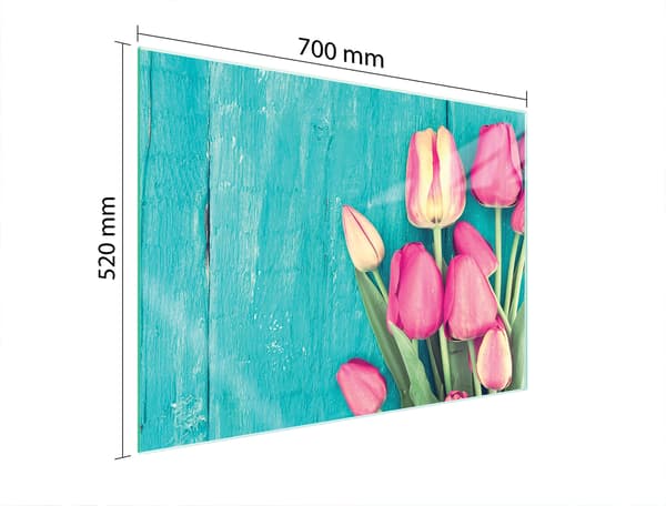 LASINEN SUOJALEVY LIEDELLE 70x52 TULIPS