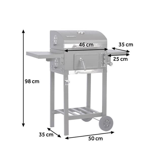 Berdsen BD-892 svart kolgrill med lock