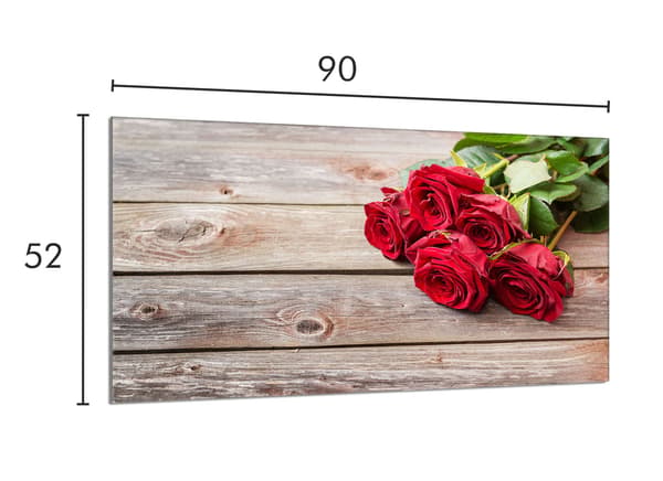Glasbeskytter til komfur 90x52 Roses