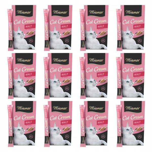 MIAMOR Kattecremepasta med malt, anti-hårboller, 72x15g