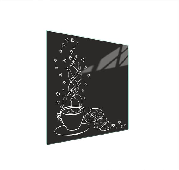 GLASBESKYTTELSESPLADE TIL KOMFUR 50x52 KAFFE