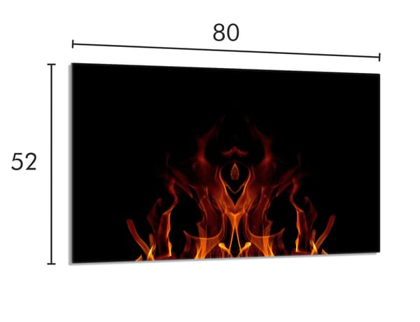 Lasinen suojalevy liedelle 80x52 Fire