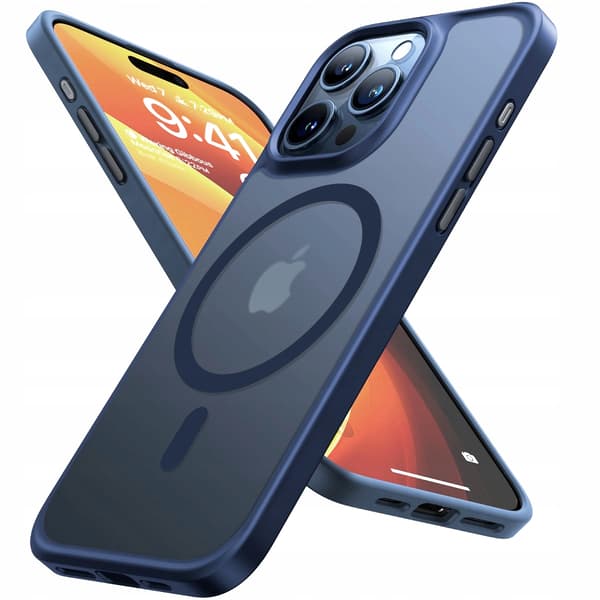 MAGNETISK MAT ETUI TIL MAGSAFE TIL APPLE IPHONE 15 PRO + GLAS