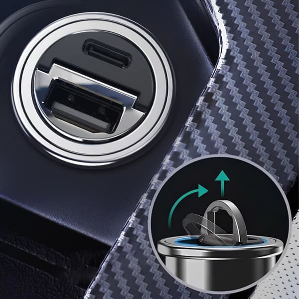 Billaddare 12V USB-C 35W | USB-C | USB-A | QC | PD