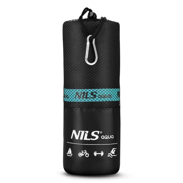 NAR13 SORT MICROFIBER HÅNDKLÆDE 200x90 cm NILS AQUA