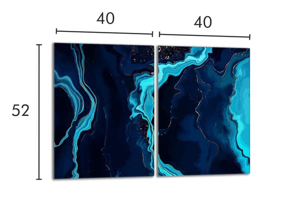Glasskydd för spishäll 2x40x52 Marmor