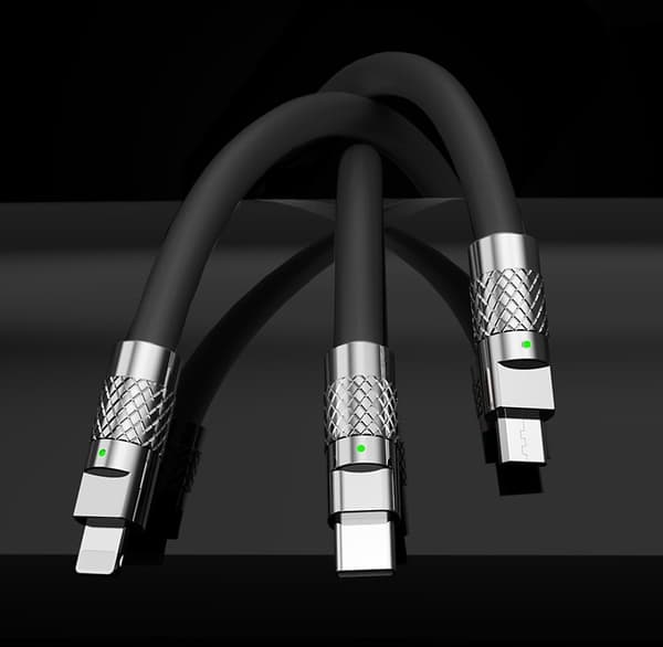 3-i-1-skyddskabel för iPhone / Micro USB / Typ-C