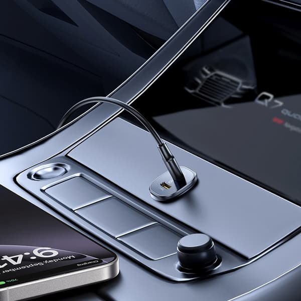 Billaddare 2 x USB-C 30W - svart