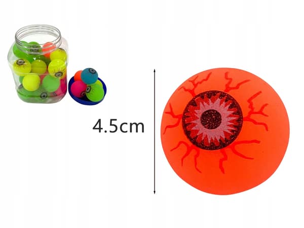Gummibold med øje højt studsende stor 4,5 cm