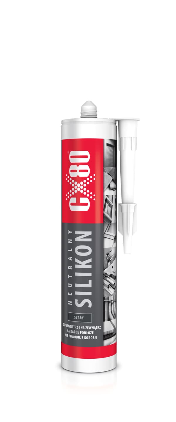 CX80 Neutral Silikonfogmassa för Köks- och Badrumsfogar, Grå, 300ml