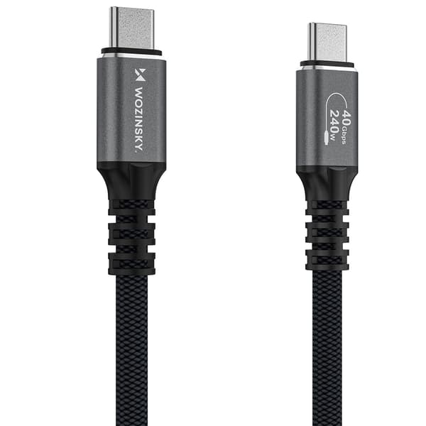 Thunderbolt 4 USB-C -kaapeli 240W 4K 1m - Musta