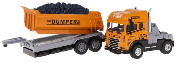 Entreprenørkøretøj med dumper og lys