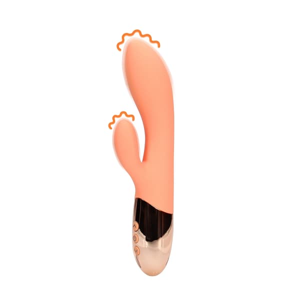Loveline Ultra Soft Rabbit Vibrator Keramisk Persika