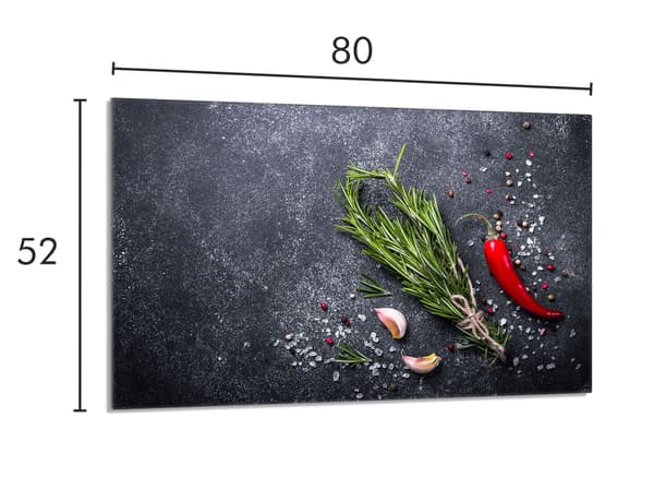 Skyddsplåt för spis i glas 80x52 Skiffer