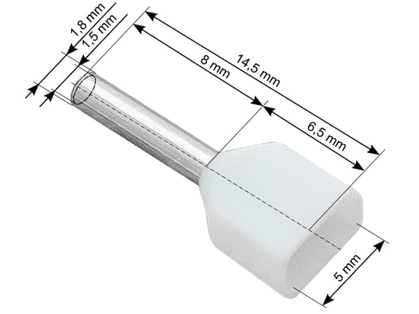KABELTERMINERINGSMUFFE 2X0,5/8MM 100 STK.