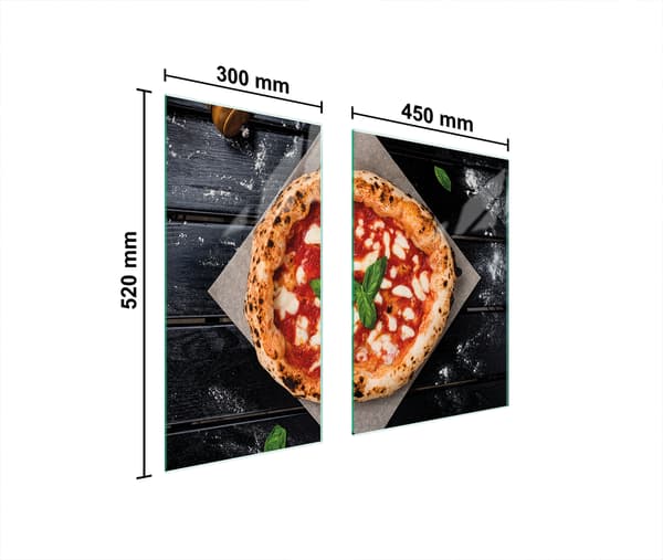 Glasbeskyttelsesplade 75x52 Pizza