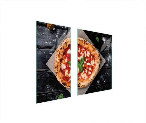 Glasbeskyttelsesplade 75x52 Pizza