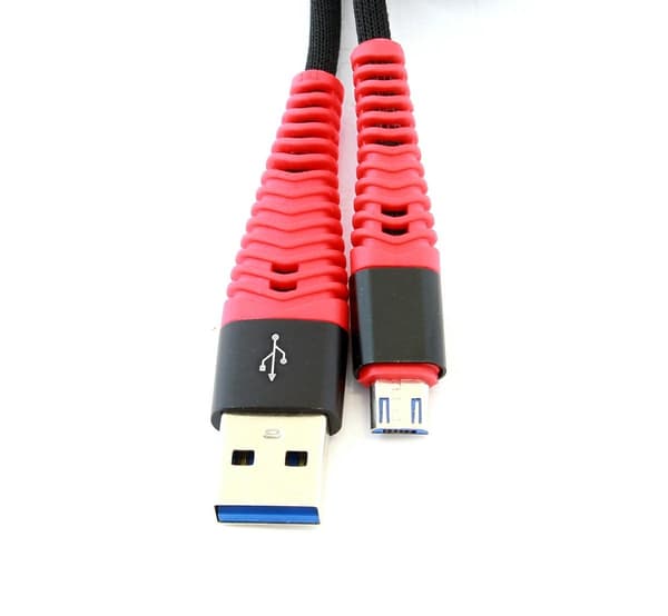 KK21N MICRO USB-KABEL 1M SNABBLADDNING nylonflätad