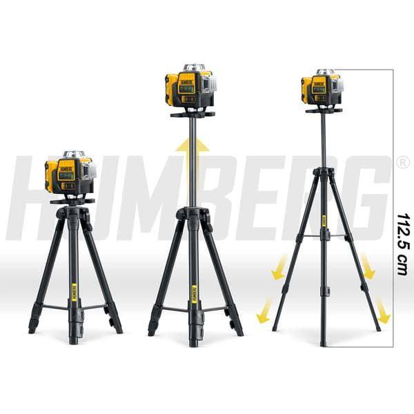 Krydslinjelaser i kuffert + Humberg HM-171 stativ