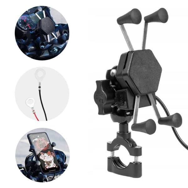 ROXAR USB-moottoripyörän puhelinpidike