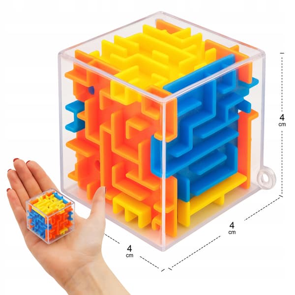3D TERNING KUGLE LABYRINT LOGIKSPIL mini stimulerende arkadespil
