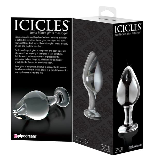 Icicles Exklusiv Glaspropp Perfekt för Massage