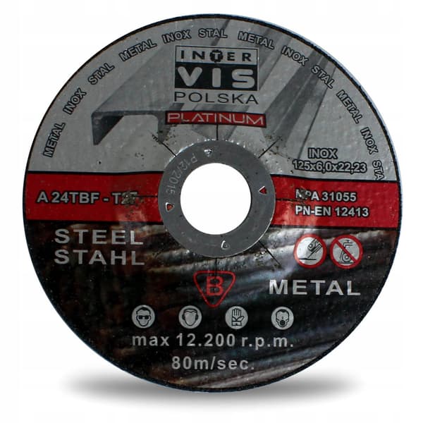 METAL SLIBESKIVE 125X6.0 PLATIN