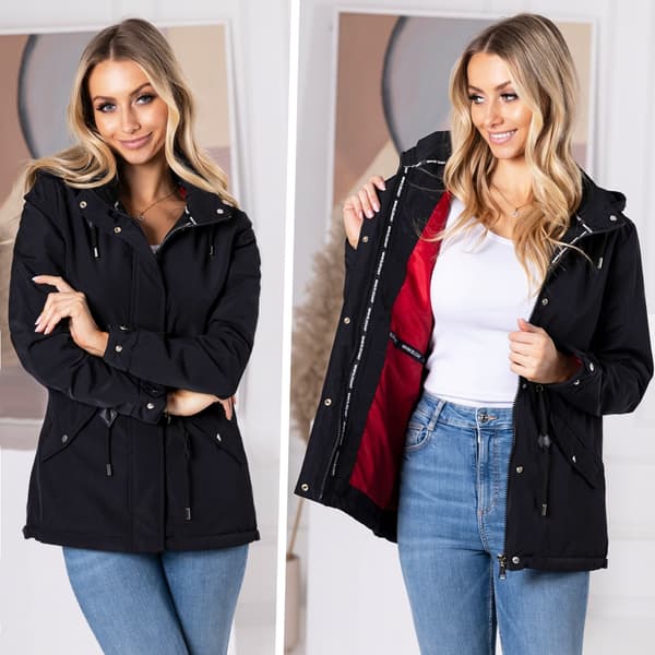 FORÅRSFRAKKE MED HÆTTE PARKA 3 FARVER Transitional 7XL Sort