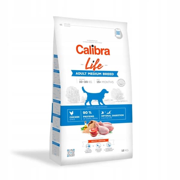 Tørfoder til hunde CALIBRA DOG life adult medium breed chicken 12kg