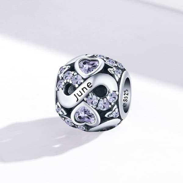 Charms para Pandora Mes de Junio Cumpleaños Plata 925