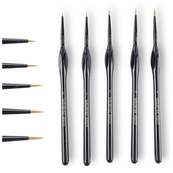 Nylon Artistic Precision målningspensla, 5-pack