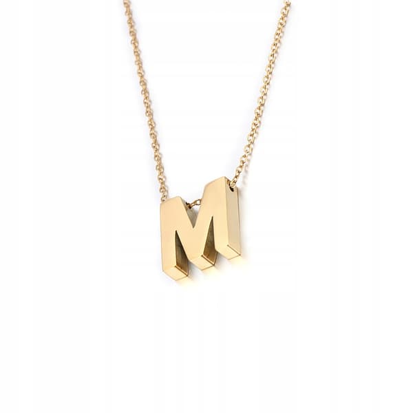 Collar de cadena de oro LETRA M Acero inoxidable