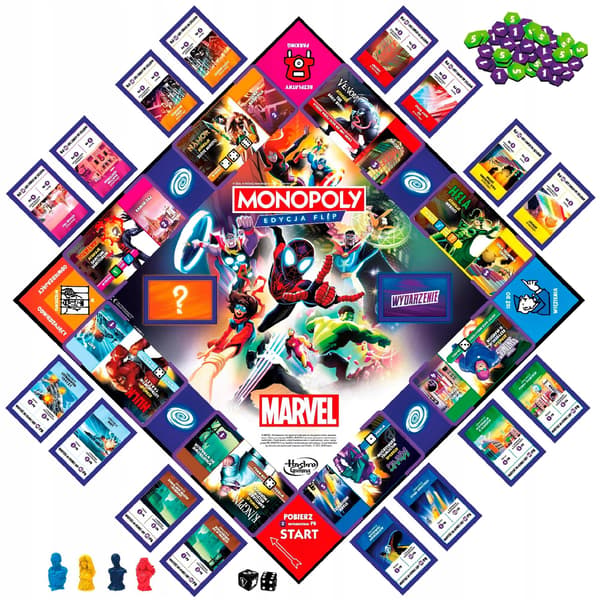 Hasbro MONOPOLY-LAUTAPELI Marvel Flip Edition F9931 Puolan versio