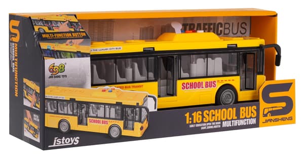 Gul bus med lys og lydfunktion