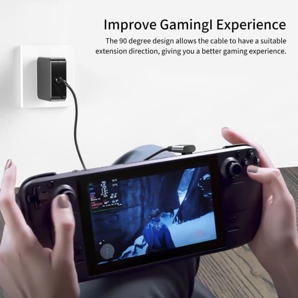 USB-C vinkeladapter - grå