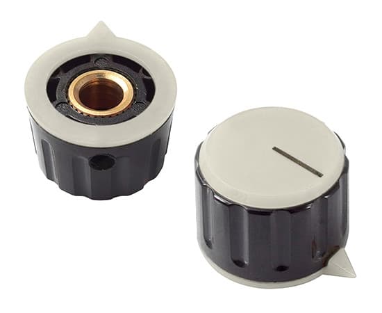 SVART POTENTIOMETERKNAPP VIT LOCK HQ