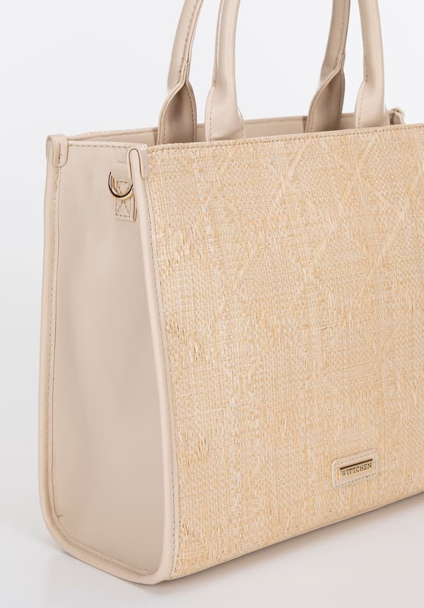 Wittchen Damväska i vävd halm, beige, polypropylen