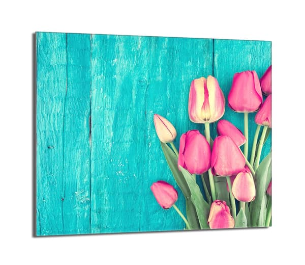Lasinen liesisuoja 60x52 Tulips