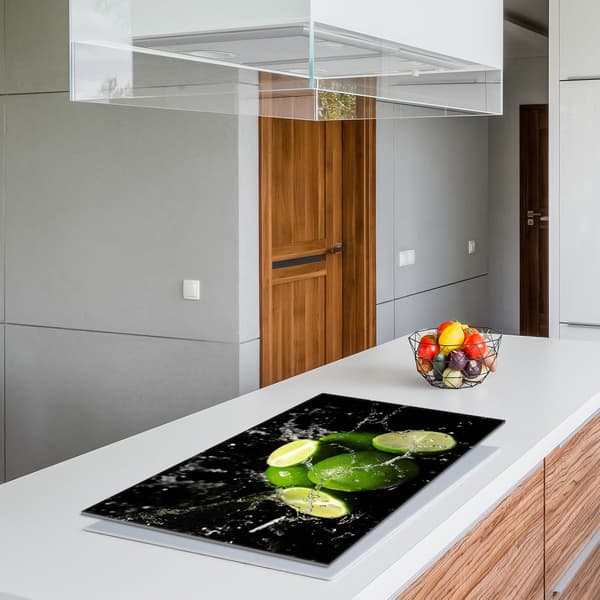 Lasinen liesisuoja 90x52 Lime