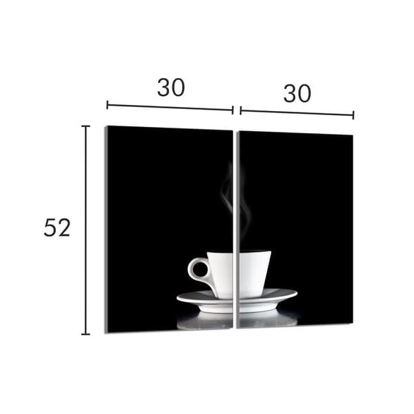 Glasbeskyttelsesplade til komfur 2x30x52 Kaffe