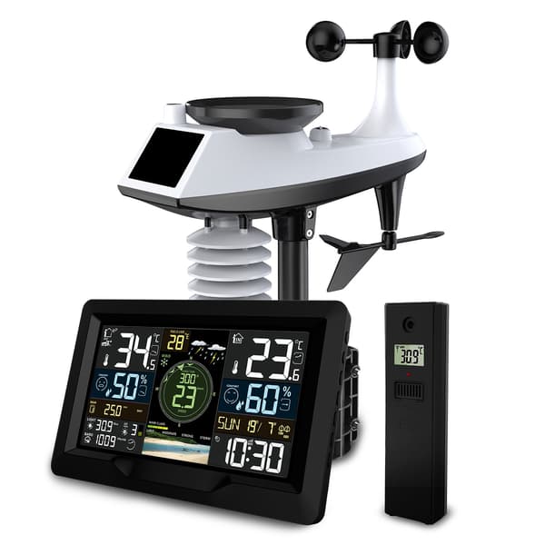 Väderstation med vind- och regnsensor BD-914 svart