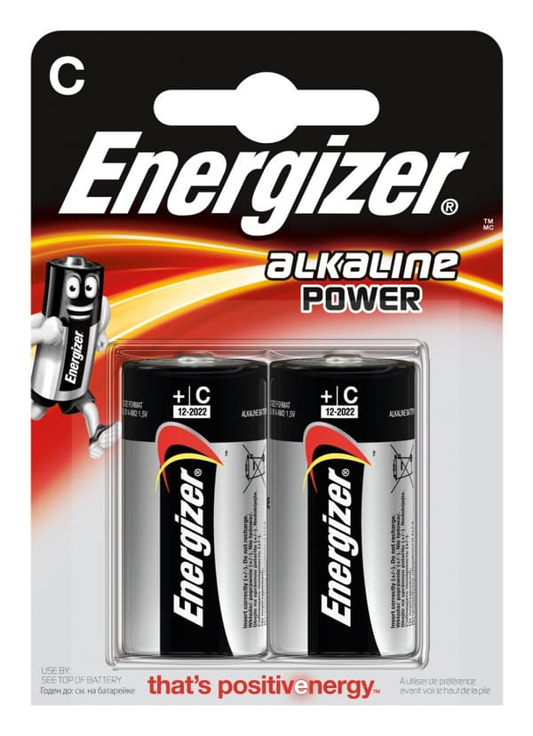 EN3 2x Batteri ENERGIZER Alkalisk Power LR14 C R14 1.5V