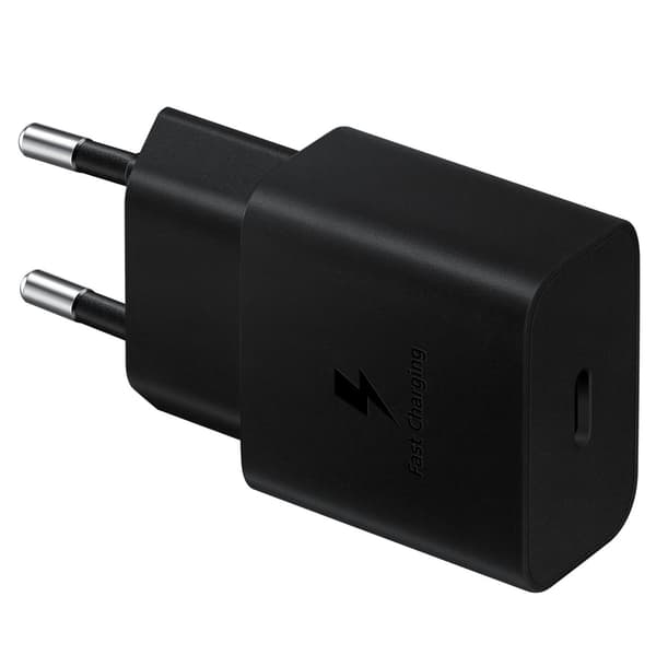 USB-C 15W PD AFC -seinälaturi + USB-C-kaapeli, musta