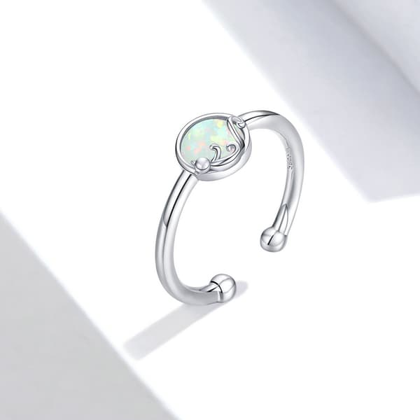 Silverring Justerbar Ring Skimrande Kattunge Silver 925